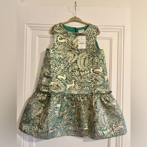 NWT! Gorgeous J. Crew Gold Green Brocade Holiday Christmas Wedding Dress (5)